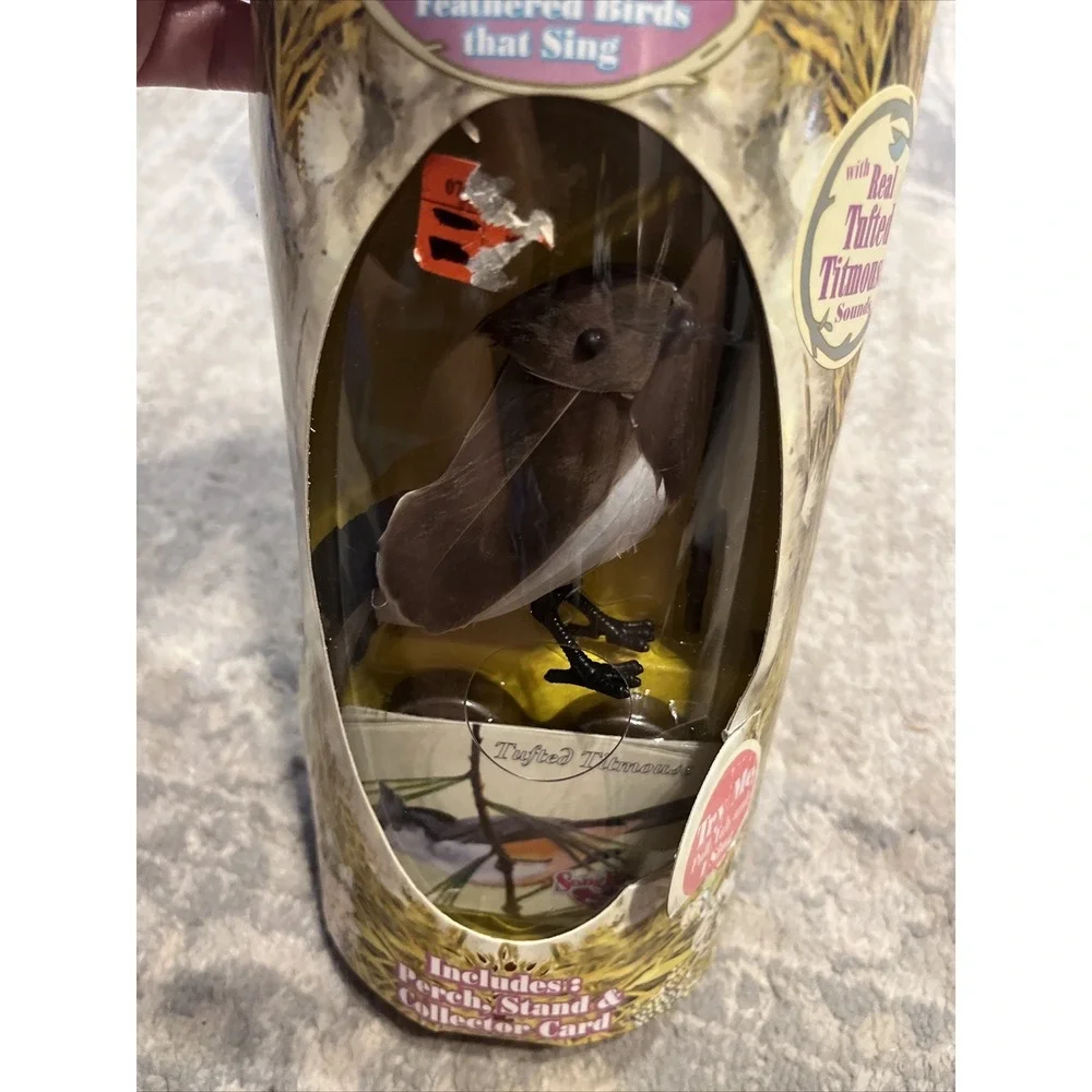 New SongBirds‎ Realistic Feathered Bird That Sing Red Tufted Titmouse